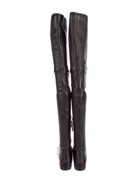 prada leather cap toe hiking boots|prada thigh high boots.